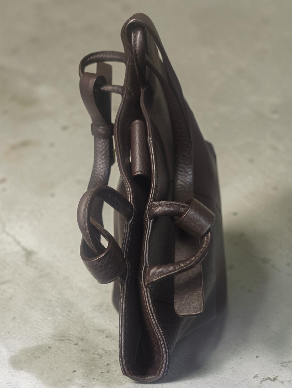Via Spiga Leather Chocolste Brown Tote Shoulder Bag Purse - Picture 6 of 11